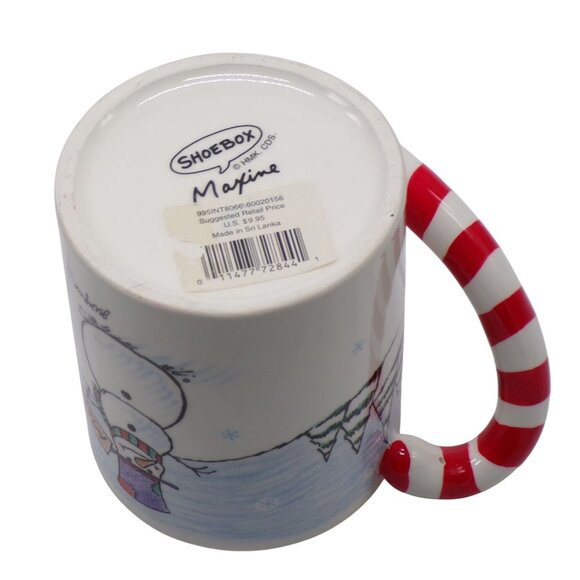 NEW Hallmark Shoebox Maxine & Floyd Red White Candy Cane Handle 3D Holiday Mug - Picture 6 of 6